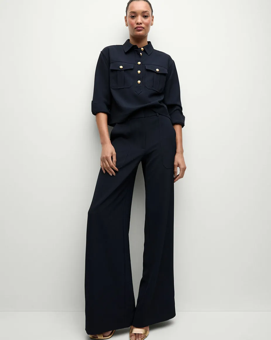 Cole Wide-Leg Pant in Navy
