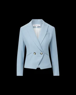 Cropped Rickie Dickey Jacket in Heather Smoke Blue