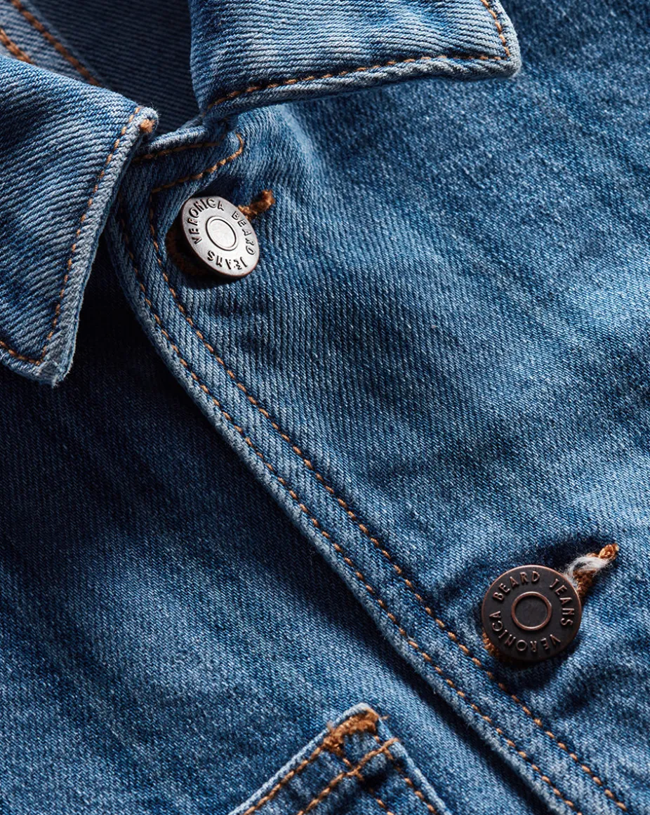 Dahl Striped Denim Jacket in Sapphire Stripe