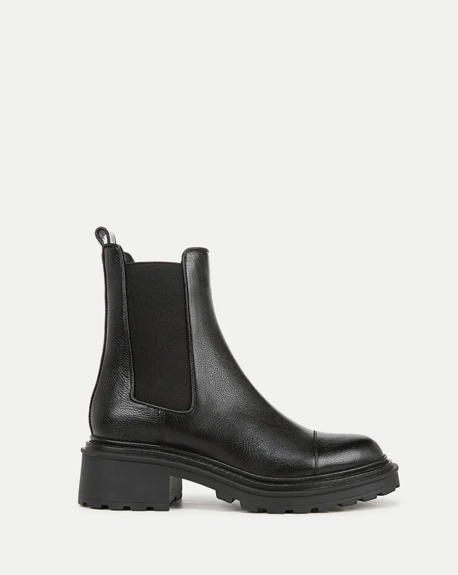 Delilah Leather Bootie in Black