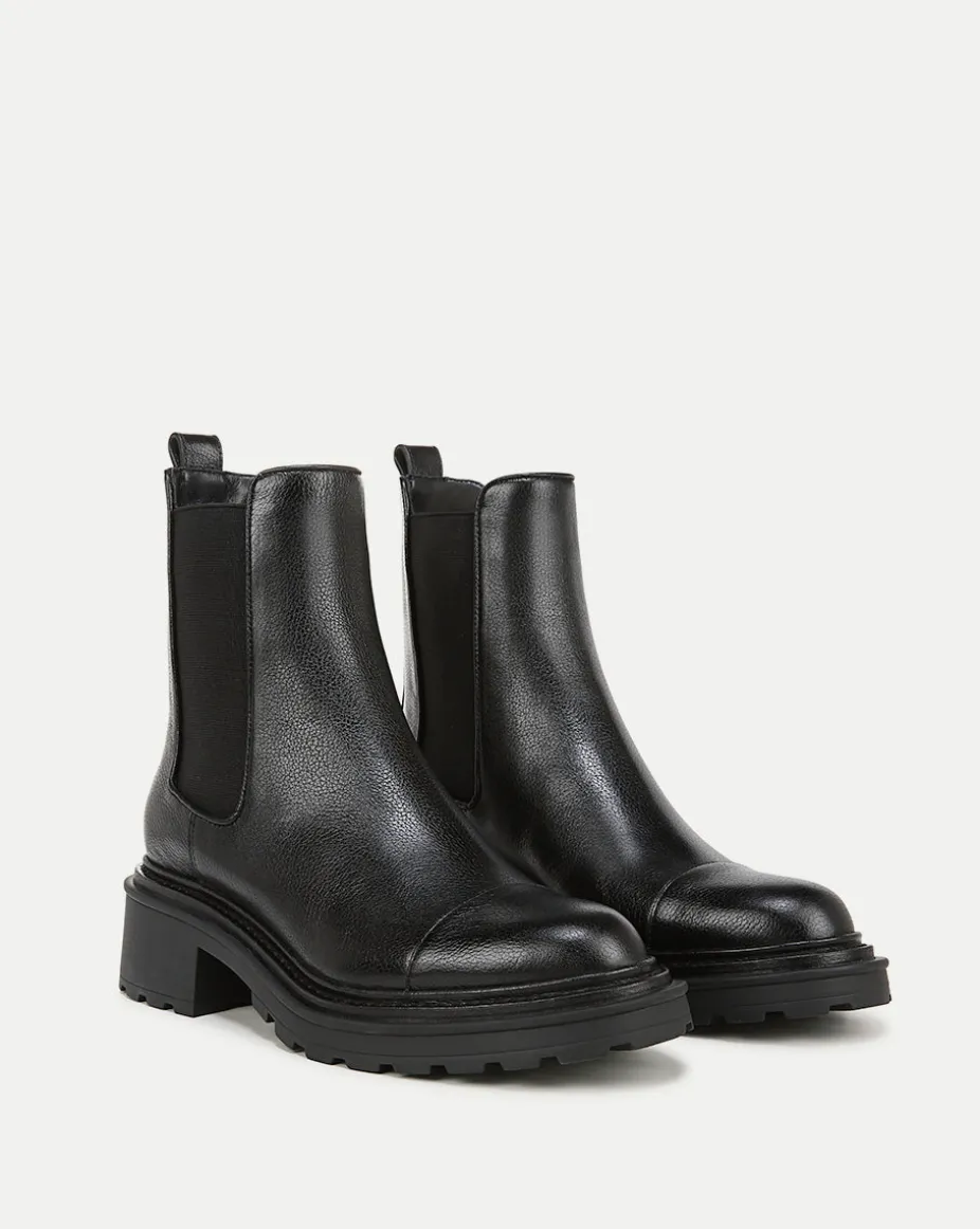 Delilah Leather Bootie in Black