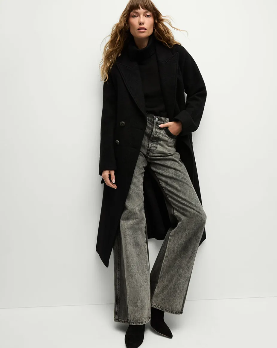 Della Wool Dickey Coat in Black