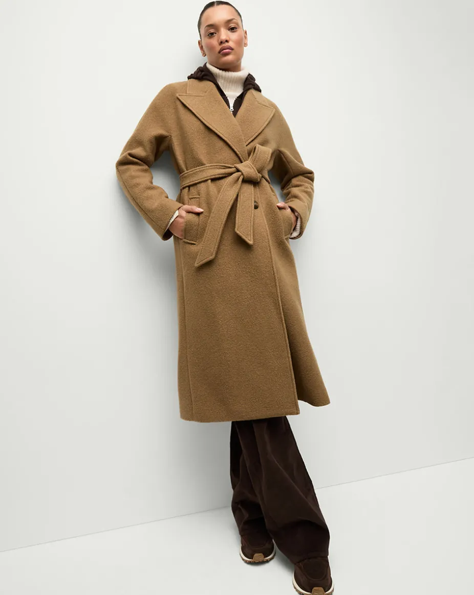 Della Wool Dickey Coat in Dark Camel