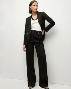 Didion Stretch-Linen Jacket in Black