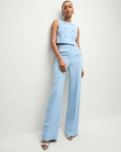 Drexley Cropped Vest in Blue Sky