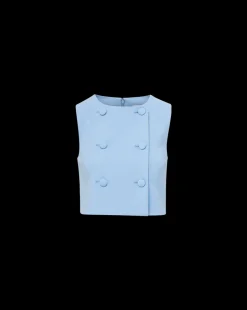 Drexley Cropped Vest in Blue Sky
