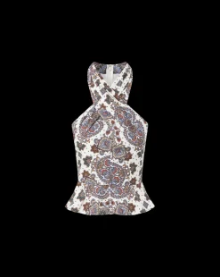 Drey Kaleidoscope-Print Top in Off-White Multi