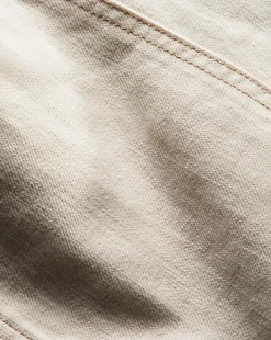 Dylan Cuffed Cargo Straight-Leg Jean in Ecru