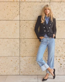 Dylan Cuffed Straight-Leg Jean in Silverwood Blue