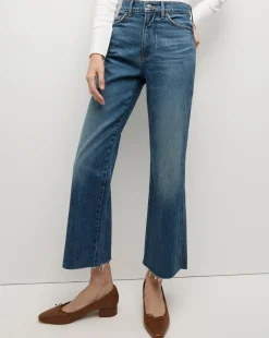 Dylan Straight-Leg Raw Hem Jean in Evening Dusk