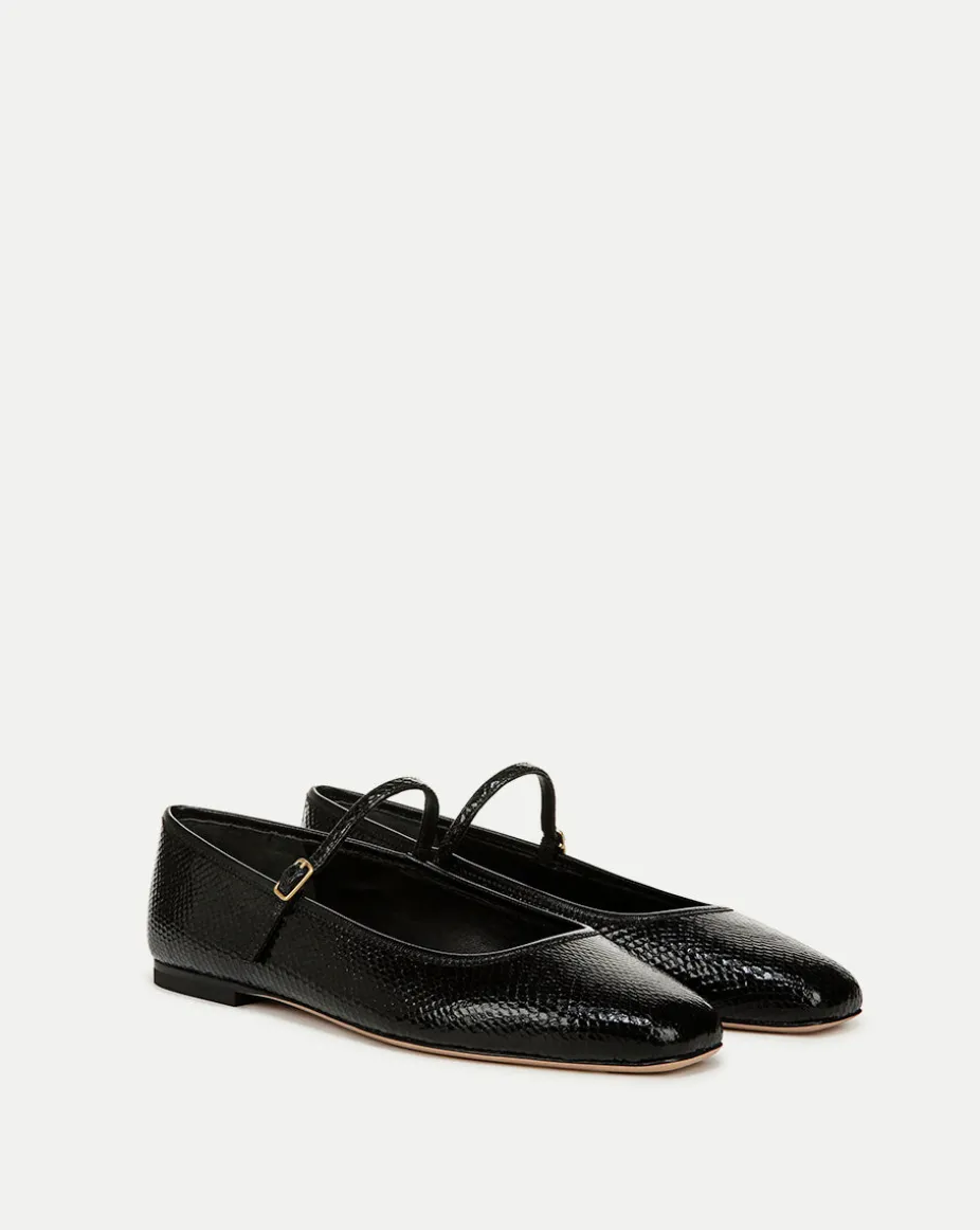 Ellie Metallic Flat in Black