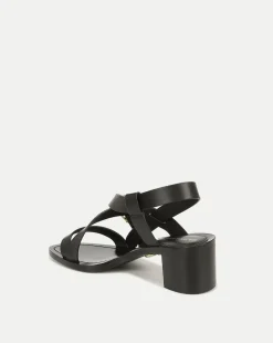 Etta Leather Sandal in Black