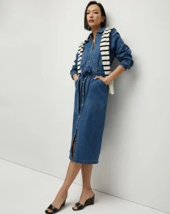 Evelyn Chambray Dress in Cornflower