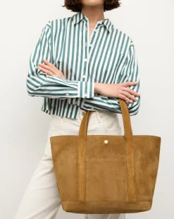 Grand Suede Goody Bag in Acorn