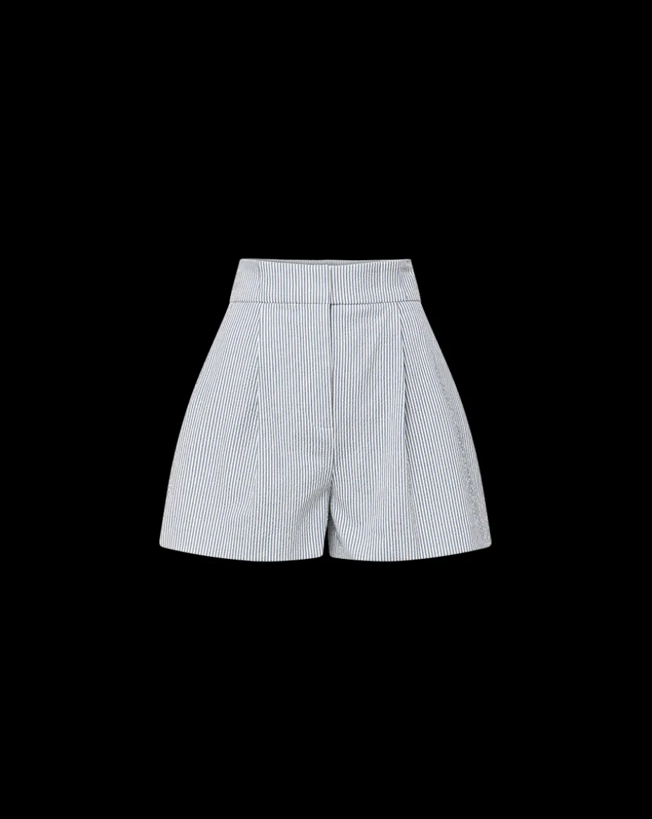 Haina Seersucker Short in Blue/White
