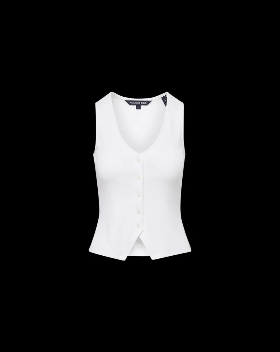Hoorne Vest Tank Top in White