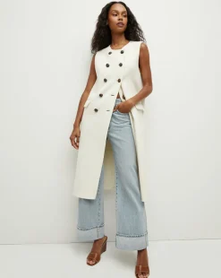 Hoxton Long Vest in Ivory
