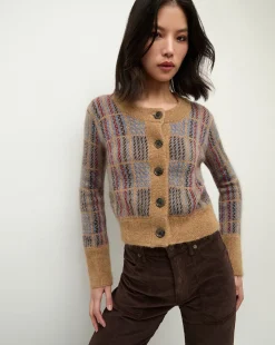 Jacira Plaid Cardigan in Russet