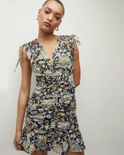 Jackson Paisley Ruched Mini Dress