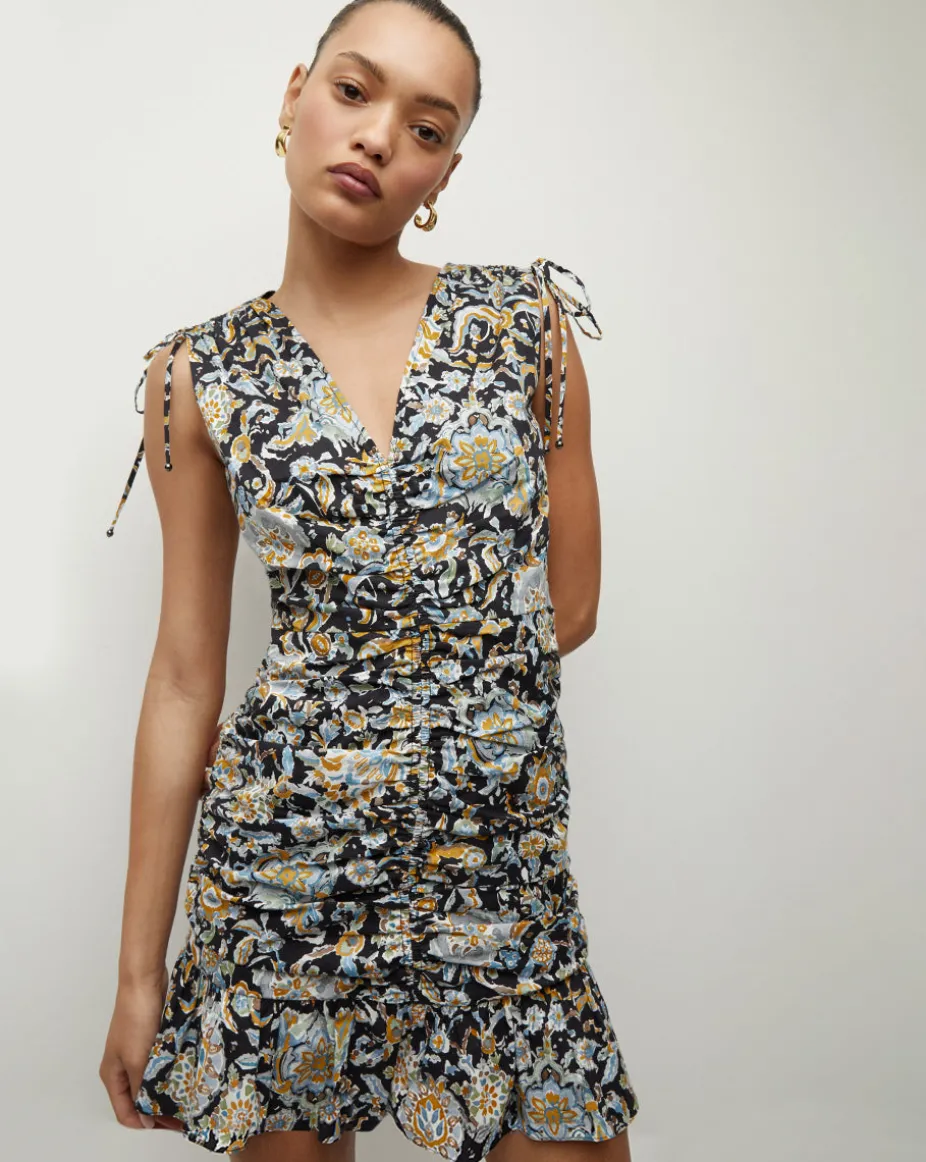 Jackson Paisley Ruched Mini Dress