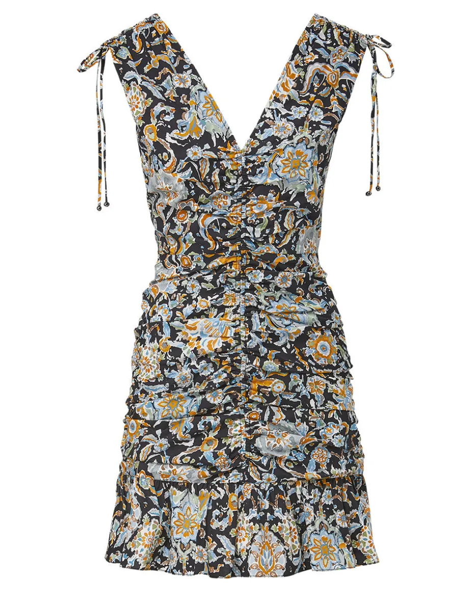 Jackson Paisley Ruched Mini Dress
