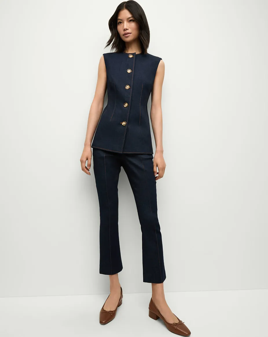 Jessup Denim Vest in Dark Oxford