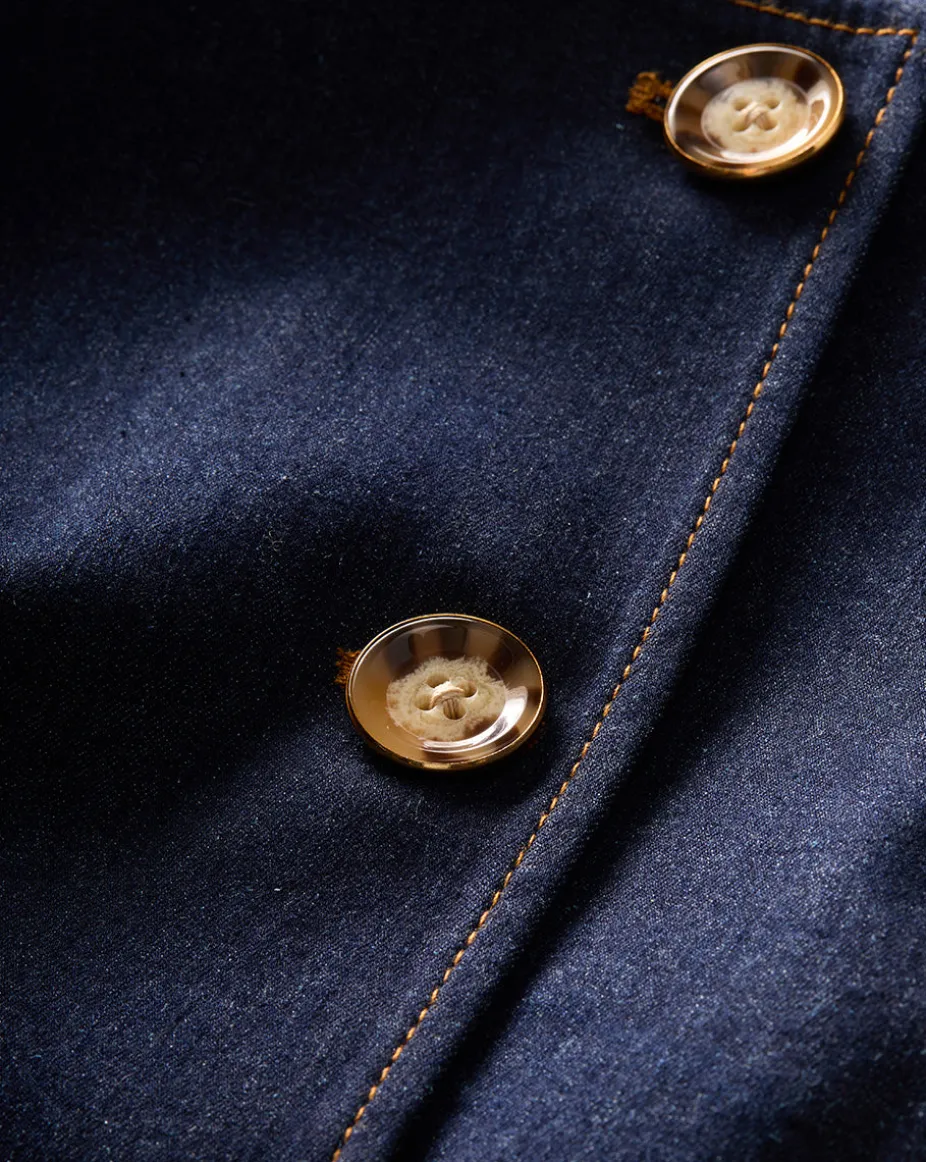 Jessup Denim Vest in Dark Oxford