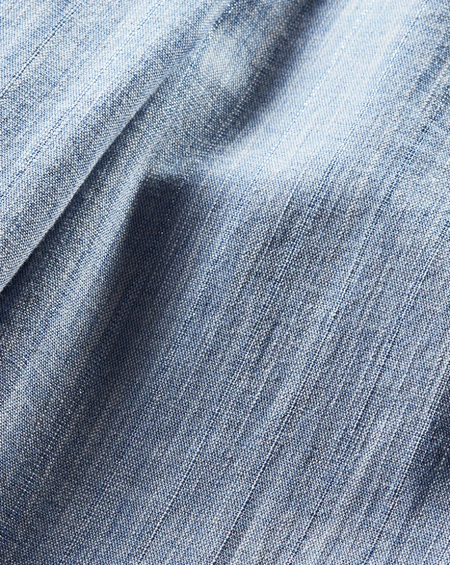 Jude Metallic Pinstripe Pant in Blue Oasis
