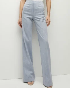 Jude Metallic Pinstripe Pant in Blue Oasis