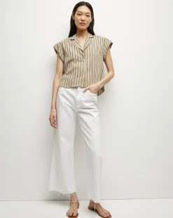 Kasa Pinstripe Button-Down Top
