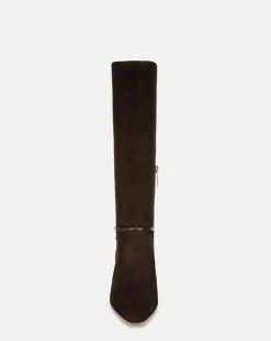 Kenzie Mid-Heel Tall Boot Wide-Calf in Espresso