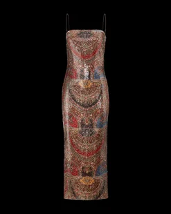 Leda Dress in Red Multi