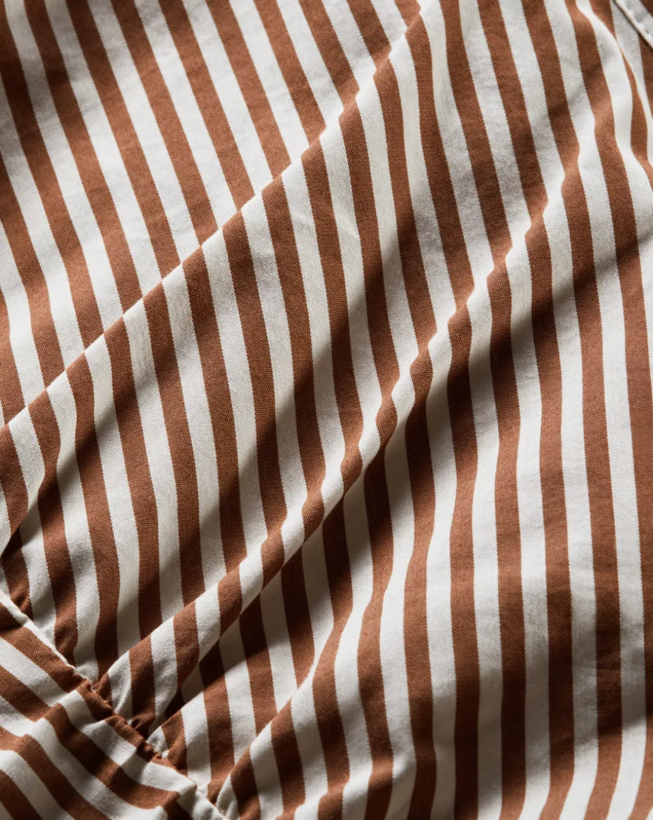 Lex Striped Dress in Deep Ochre/White