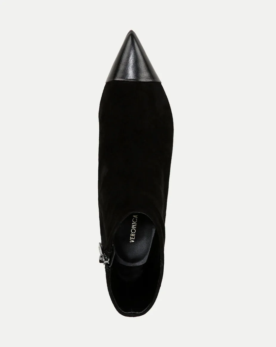 Lisa Cap-Toe Heeled Ankle Boot in Black