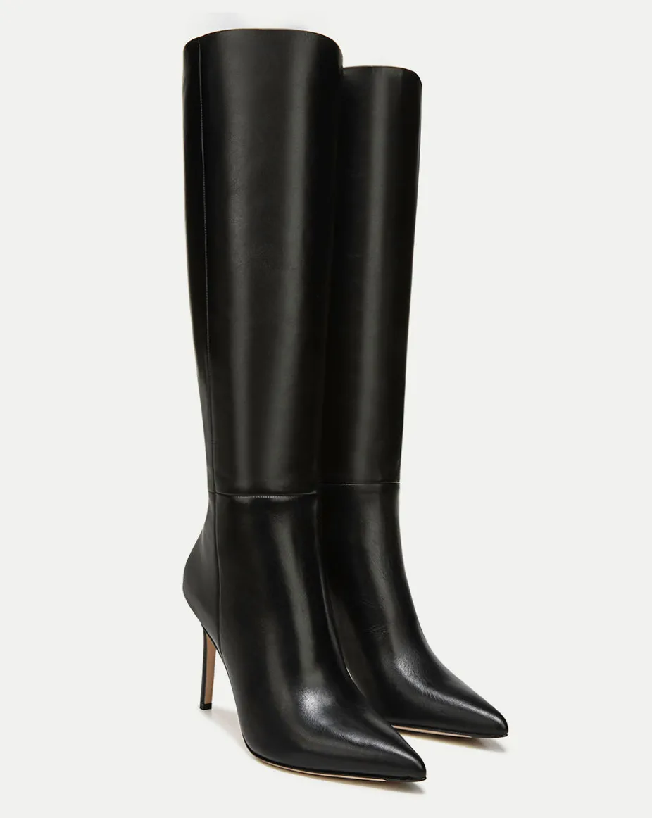 Lisa Leather Tall Boot in Black