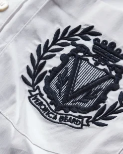 Lloyd Logo Crest White Button-Down Shirt