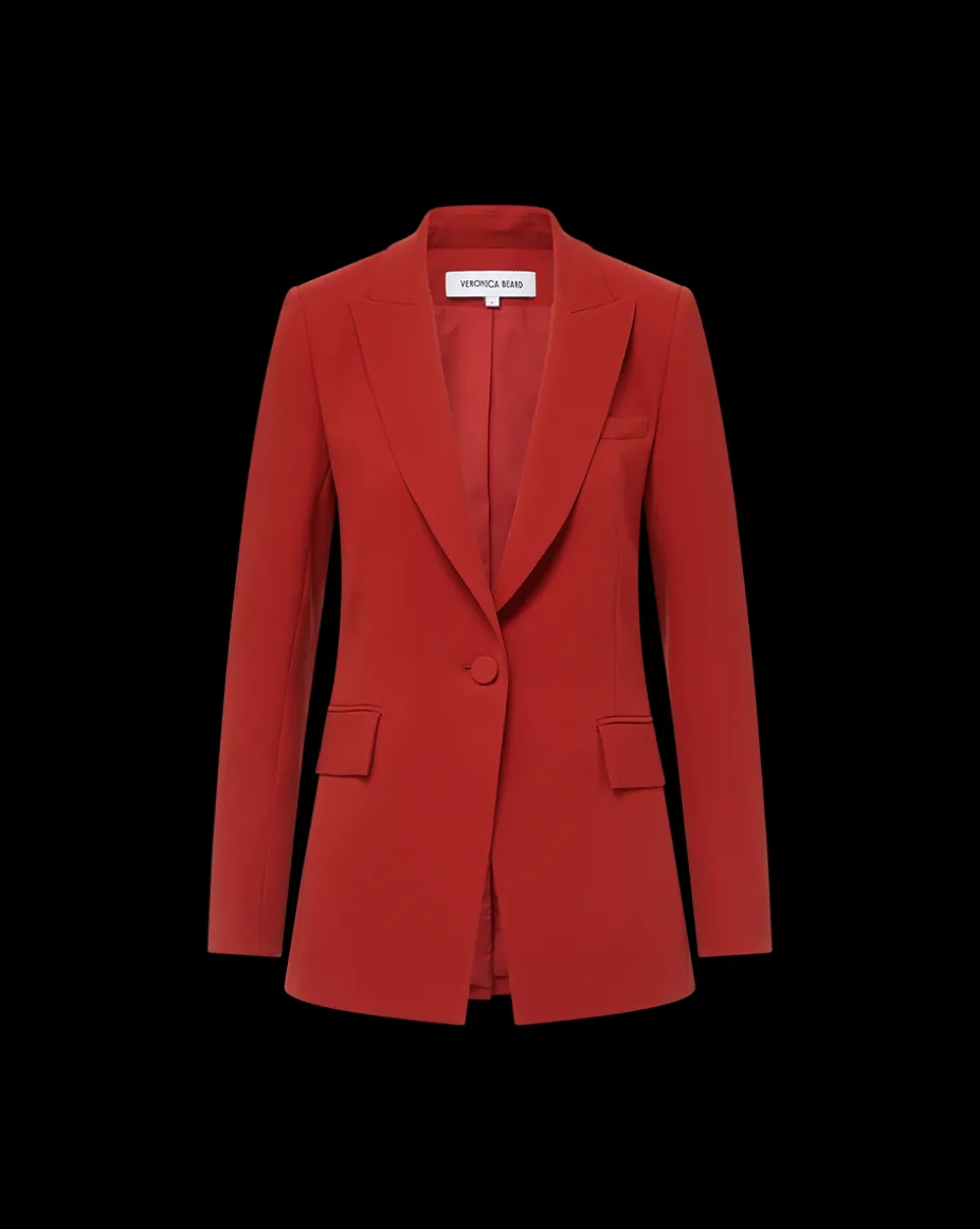 Long and Lean Dickey Jacket in Crimson Red