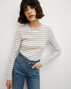 Long Sleeve Pruitt Tee in Off-White Multi