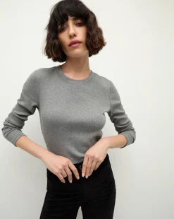 Long Sleeve Pruitt Tee in Heather Grey