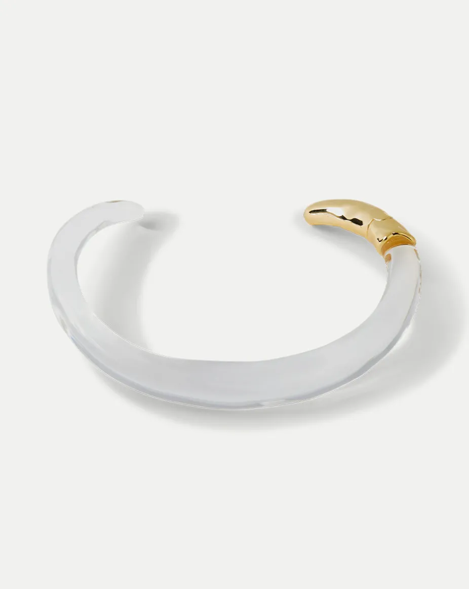 Lucite Collar Necklace in Clear/Gold