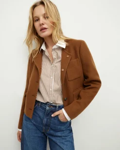 Lyssa Collarless Jacket in Deep Ochre