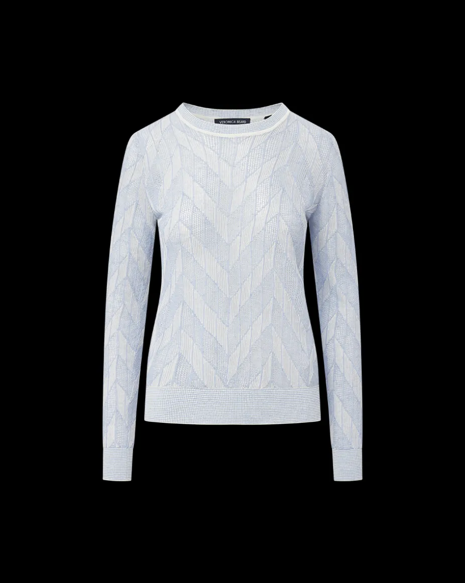 Magellen Linen-Blend Sweater in Light Blue