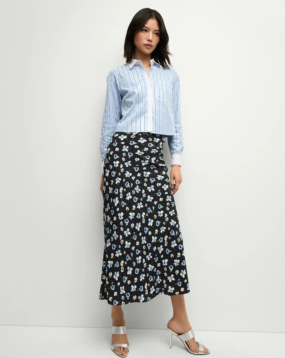 Maia Sequin Shirt in Blue Sky/White