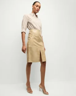 Maia Striped Shirt in Acorn/White