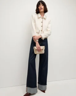 Makayla Cropped Jacket in Ivory