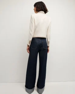 Makayla Cropped Jacket in Ivory