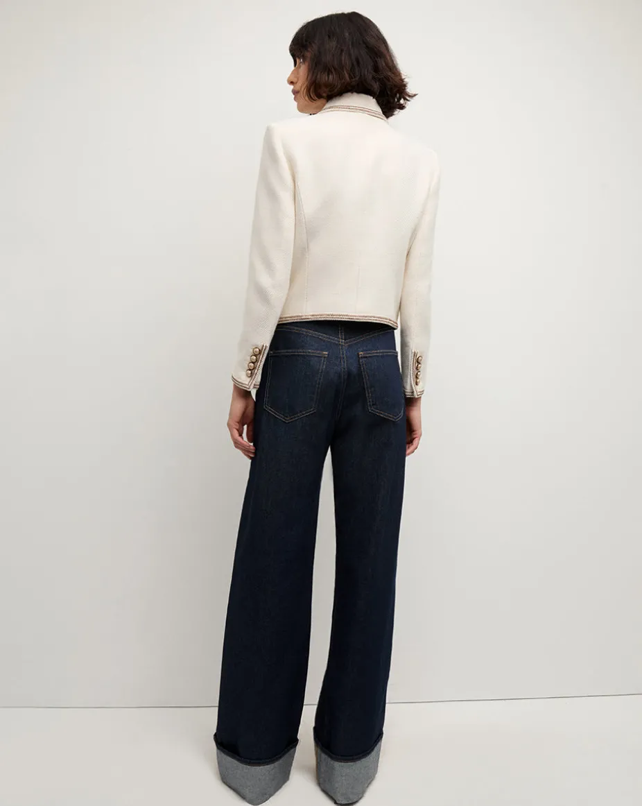 Makayla Cropped Jacket in Ivory