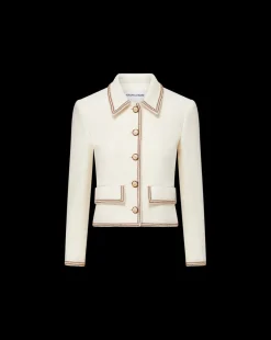 Makayla Cropped Jacket in Ivory