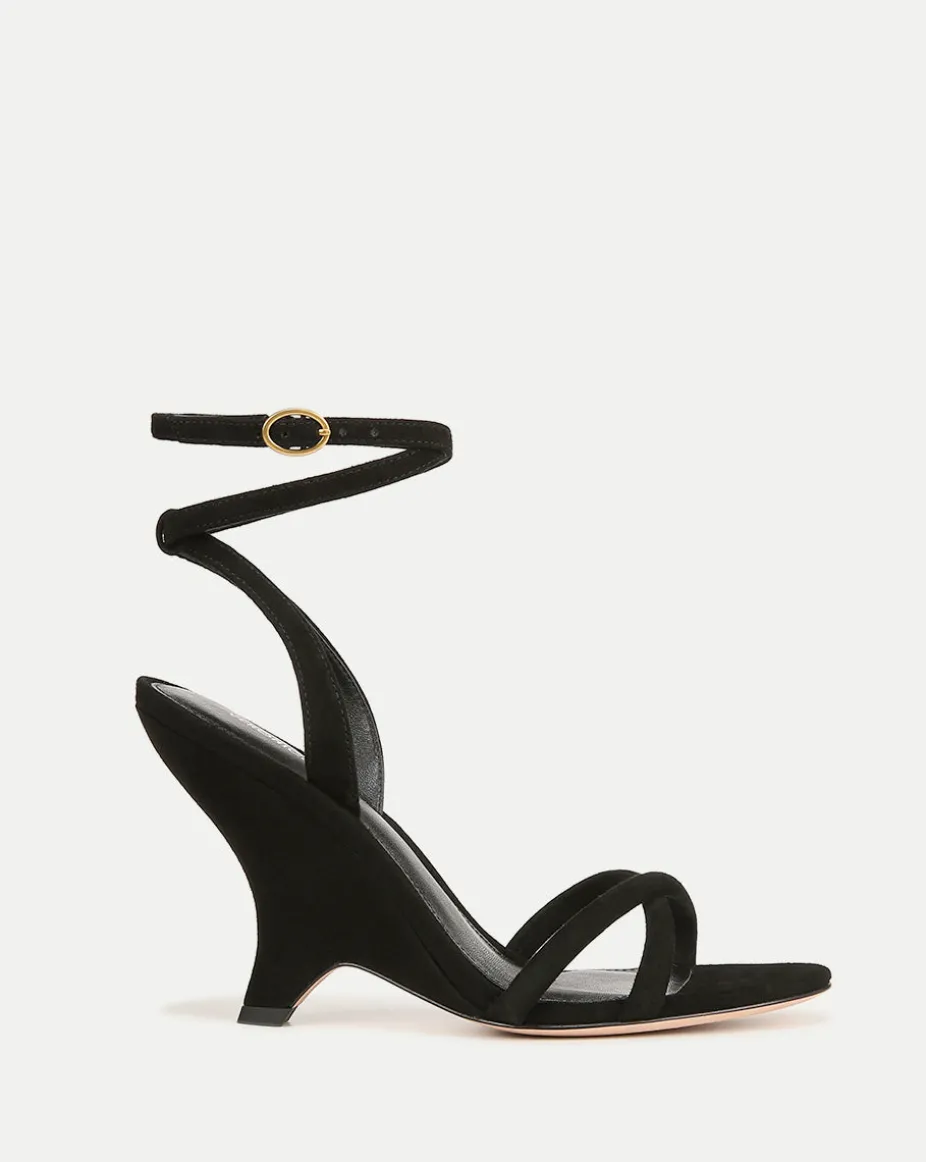 Manuela Sculpted Wedge Suede Sandal