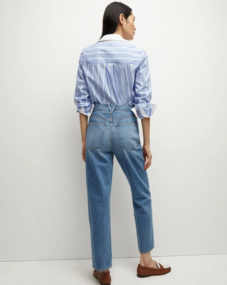 Marisol Poplin Shirt in Hydrangea/White